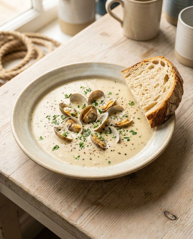 Cockle chowder at The Peterboat
